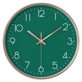 Taodyans Modern Kinder Wanduhr Ohne Tickgeräusche, Küche Wand Uhr 30cm Quarz Batteriebetrieben Hängende Uhr für Büro Klassenzimmer Wohnzimmer Schlafzimmer (Grün)