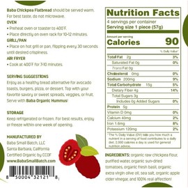 Organic Chickpea Flatbread (Sun-Dried Tomato & Basil)