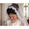 Merroyal Girls Tulle Lace Edge Mantilla First Communion Veil for