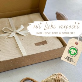 Baby Blanket GOTS Organic Cotton Ajour Knitted Baby First Equipment Newborn Blanket Girl Boy Cuddly Blanket Knitted Blanket Christening Blanket Baby Gifts Neutral Gift Birth Christening (Natural