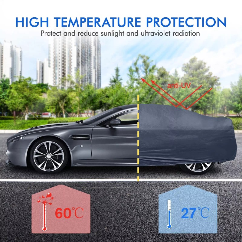DINGHAO Car Cover Waterproof All Weather for Automobiles, 6 Layers
