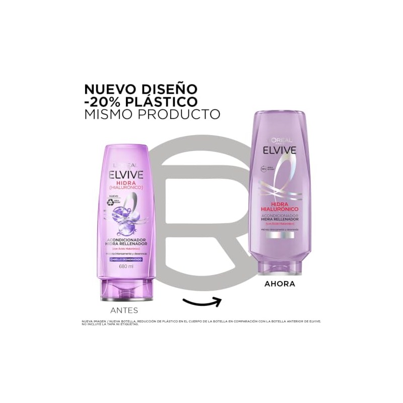 L'Oréal Paris Acondicionador Hidra Hialurónico Elvive 370 ml, 406 grams,