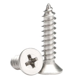 M4 x 20mm Self Tapping Screws, Phillips Flathead 304 Stainless Steel Screws, Fasteners Bolts for Plastic Wood Furniture and Drywall 50 Pcs