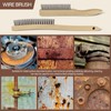 Heavy Duty Stainless Steel Wire Brush Long Curved Beechwood Handle