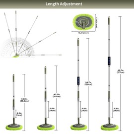 Dusting Sponge Baseboard Cleaner, Max 66'' Microfiber Kitchen Cabinet Brush with Long Handle,Door Frame Cleaning Mop for Crown Molding,Window Trim, Easily Conforms to the Contours of Any Shaped Object