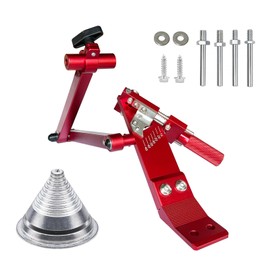 TIWAN Lawn Mower Blade Sharpener - Updated Ball Bearing Manufacturing Handle, Suitable for Right and Left Hand Blades, Mower Blade Sharpener Tool Kit with Lawn Mower Blade Balancer, 5005, Red