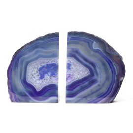 DesertUSA Agate Bookend Plus Includes Bonus Minerals (1-2 lb, Purple)