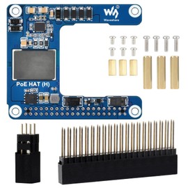 Waveshare Power Over Ethernet HAT (H), Compatible with Raspberry Pi 5 / cm 5, 5V 5A Output, Stable Performance, Supports 802.3af/at Network, Isolated Switched-Mode Power Supply, PoE HAT, Board Only