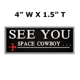 Cowboy Bebop See You - 4" W x 1.5" T - Embroidered DIY Iron on or Sew-on Decorative Patch Badge Emblem Classic Retro Anime Series Applique