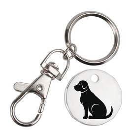 Harts Sitting Dog Trolley Token Keyring New 12 Sided £1 Coin Shape x 1 unit