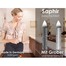 Nail File Hollow File from Solingen Manicure Sapphire Nail File Made in Germany Fine/Coarse Pedicure File in Various Lengths Nail Care for Hands and Feet (15 cm, Nail File/Hollow File White)