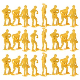 BESPORTBLE Mini Construction Worker Figurines Set, 54Pcs Minature Construction Workers 1:87 Scale Simulation Engineering Figures Model with Tools for Display, Education and Party Favor