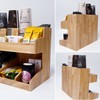 Wooden organizer (4 compartments, 3 tiers) Coffee supplies storage Car