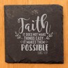 Faith and Hope: Laser Etched Scripture Coasters: "Luke 1:37" -