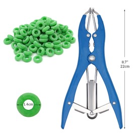 Plastic Castration Pliers for Pigs, Sheep, Offset Pliers, Cattle, Sheep, Pig Breeding Equipment (1 Pliers and 100 Rings)