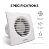 Fantronix 100mm Bathroom Extractor Fan with Run-On Timer