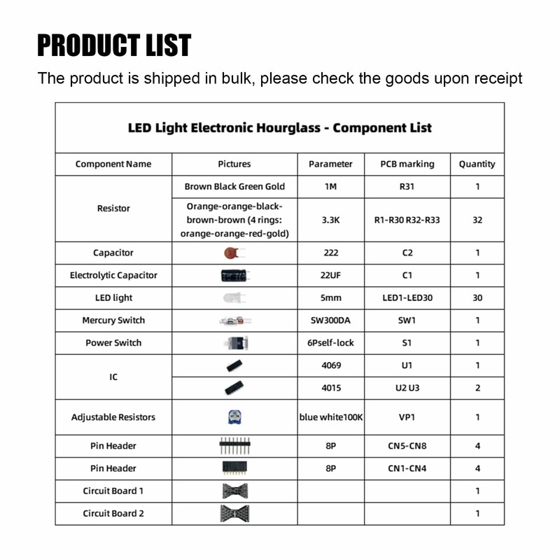 ONEHPDIY Electronic Soldering Practice Kit LED Hourglass DIY Soldering Project