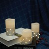 H-BLOSSOM Flickering Flameless Candles Ivory Real Wax Pillar with Embedded