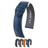 HIRSCH H HIRSCH Camelgrain Hypoallergenic Leather Watch Strap - Blue