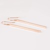 Minimal Simple Long Rose Gold Plated Bar Dangle Earrings