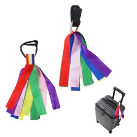 2 PCS Luggage Identifiers Tag Ribbons, Vibrant Suitcase Identifiers with Secure Knot Straps, Fun Travel Tags for Strollers Identifier, Backpacks, Bags (Colorful Assortment)