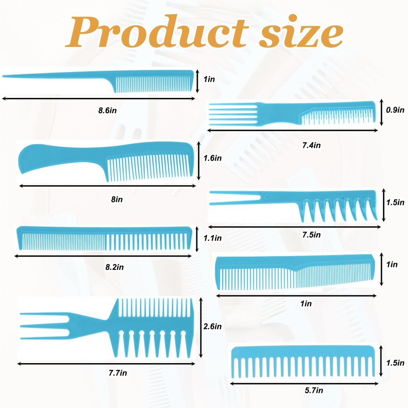 8-Pack Dandruff Comb & Lice Removal Scalp Comb Set –