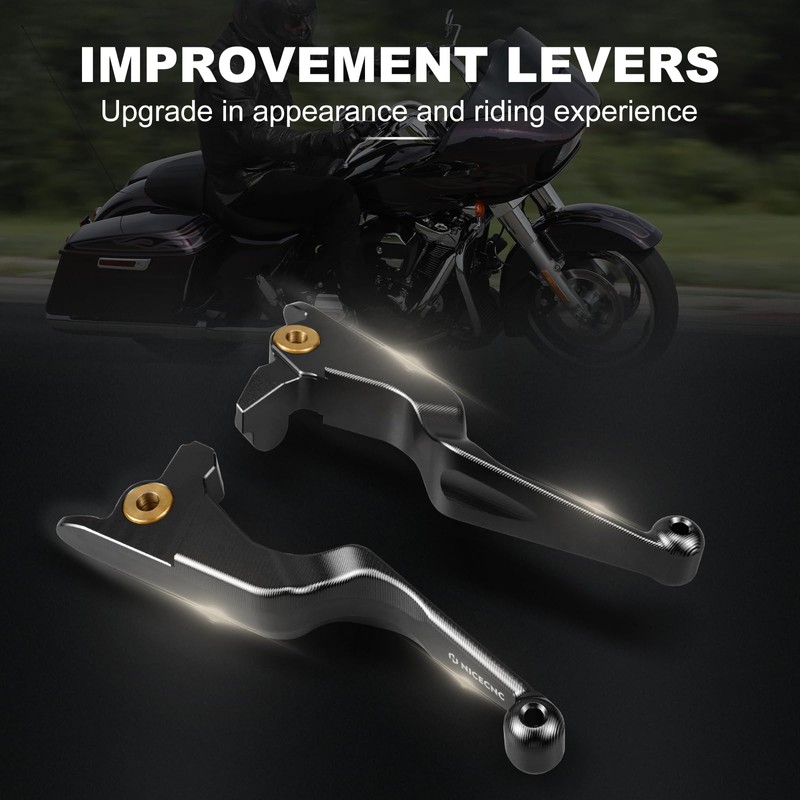 NICECNC Black Brake Clutch Levers Compatible with Harley Street Glide