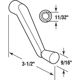 Prime-Line H 4320 Casement Operator Crank Handle with 11/32 In. Bore, White (2 Pack)