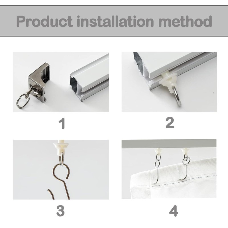 80 Pieces Curtain Hooks Gliders Curtain Gliders Shower Curtain Hooks