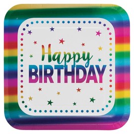 Rainbow Birthday Party Supplies for 16 Guests, Rainbow Plates, Napkins, Balloons and Decorations