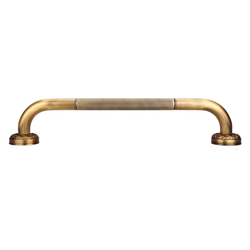 Antique Style Brass Carved Shower Tub Safety Grab Bar Wall