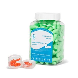 LYSIAN 100 Pairs Slim Size Green Foam Ear Plugs for Small Ear Canals Women, 35dB SNR Noise Canceling Sound Blocking Reduction Earplugs for Sleeping, Snoring, Work, Shooting, Studying, Loud Noise