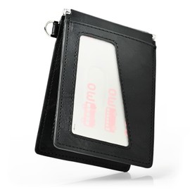 QUARE Pass Case, Commuter Holder, Men's Leather, Double-Sided, Pass Ticket Holder, IC Card Case, Bifold, Butterfly, Large Capacity, Slim, Storage, License, royal black