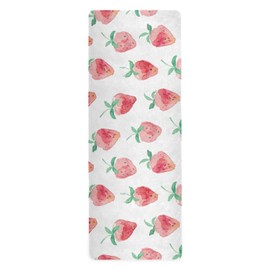 xigua Strawberry Yoga Mat Portable Non-slip Exercise Mat with Travel Bag for Home Yoga, Pilates, Stretching, Fitness, Workouts, 71 x 26 Inch