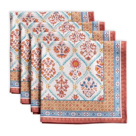Maison d' Hermine Romane 100% Cotton Kitchen Cloth Napkins Soft & Comfortable Set of 4 for Family Dinners Dining Cocktail Parties Wedding use Thanksgiving/Christmas (45cm x 45cm)