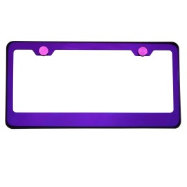 KA T304 Stainless Steel Polish Purple Chrome License Plate Frame Holder Bracket