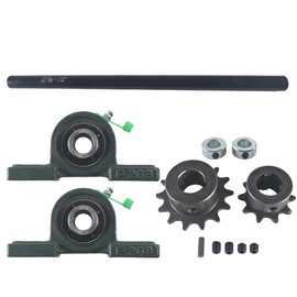 pinkhatcat Jackshaft Go Kart Minibike Complete Jackshaft Kit 5/8" X 12" #35 Chain