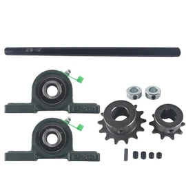 pinkhatcat Jackshaft Go Kart Minibike Complete Jackshaft Kit 5/8" X 12" #35 Chain