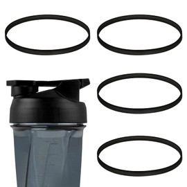 4pcs Gasket for HELIMIX 2.0 Vortex Blender Shaker Bottle 28oz, Silicone Sealing Ring Gaskets Seal Accessories Leak-Proof Water Bottle Lid O Ring Seal Part for Cup Lid BPA Free Replacement(Black)
