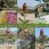 71" H Birdhouses for Outdoors with Pole Glass Bottle Tree/Wine