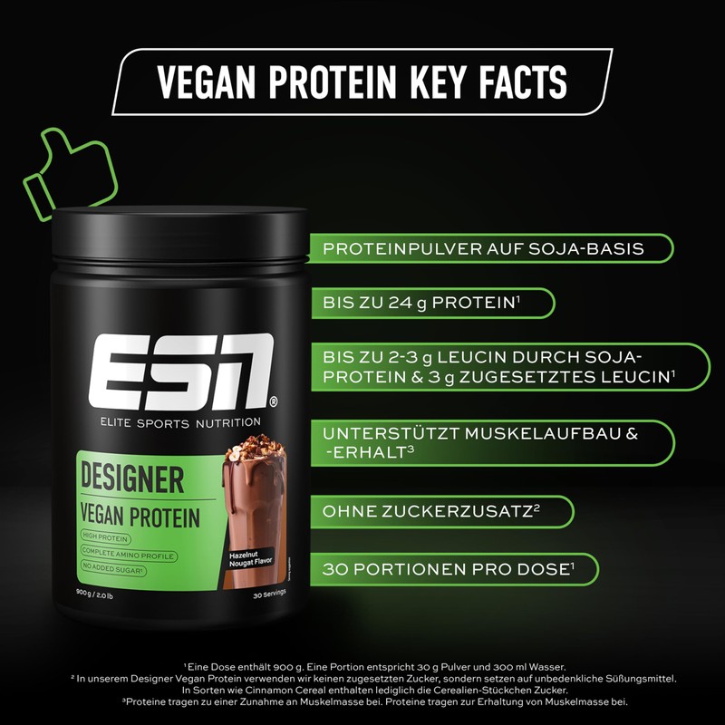 ESN ESN Vegan Designer Proteinpulver mit Soja, Hazelnut Nougat, 900
