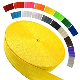 WEBSUKA Polyester Webbing Strap 16+Colors – 1"&1.5"&1.9" – 16.5 25 33 55 Yards Heavy Duty Webbing Roll, Flat Webbing Strap for Indoor&Outdoor Gear, Climbing, DIY Crafting, Repairing 1.5" 16.5yards