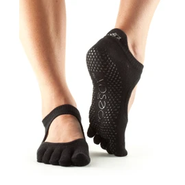 Toesox Full Toe Bellarina Yoga Socks Unisex Adult, black, s