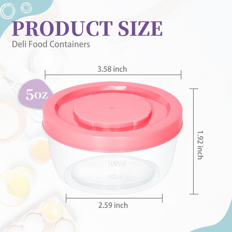 TOFLEN Reusable Small Freezer Containers 5 Oz Plastic Food Storage