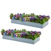 Meberam 2 Pack 6x3x1FT Galvanized Raised Garden Beds Kit Outdoor Metal Gardening Planter Box for Vegetable Elevated Flower Herbs,Gray