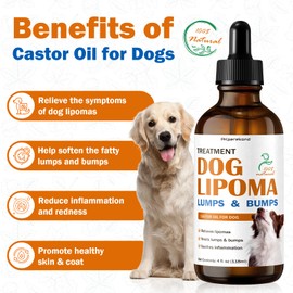 Lipoma Treatment for Dogs, 4 OZ, Remedy for Lipomas, Soften Fatty Lumps & Bumps, Reduce Swelling and Inflammation, Dog Lipoma Treatment, Castor Oil for Dogs, Guard the Buddy against Lumps and Bumps
