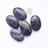 Manekieko Natural Sodalite Worry Stones Oval Palm Pockets Healing Crystal