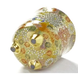 九谷焼 [Three Feet Tea Bowls] (180ml) 加賀 For M 'Lord, and Princess Feeling (Gold Flower, if)