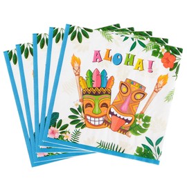 WERNNSAI 50PCS Hawaiian Party Napkins - Luau Party Decorations 3 Ply Tropical Paper Napkins Summer Theme Birthday Supplies for Luncheon Dinner Pool Birthday Favors