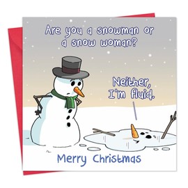Twizler Funny Christmas Card Fluid Snowperson - Merry Christmas Card Funny - Xmas Card - Mens Christmas Card for Him Husband Son Dad - Womens Christmas Card for Her Wife Daughter Mum Nan